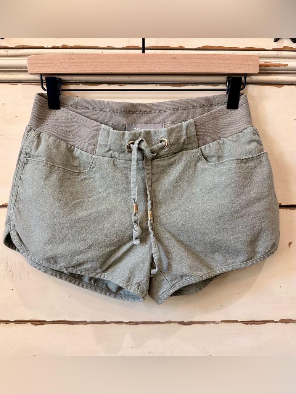 2Sable S Sage Green Drawstring shorts